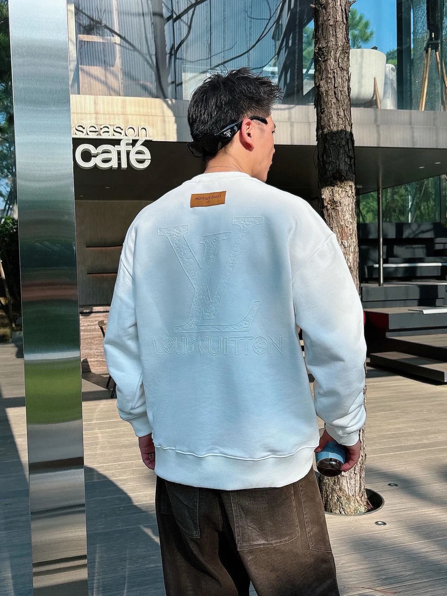 Louis Vuitton/Louis Vuitton 25Fw front and back logo embroidered crew neck sweatshirt